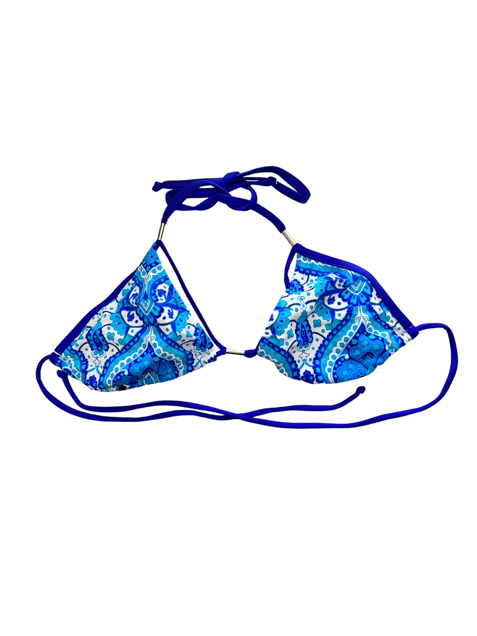 Nwot Venus Bikini Top Vibrant Blue And White Paisley Size C